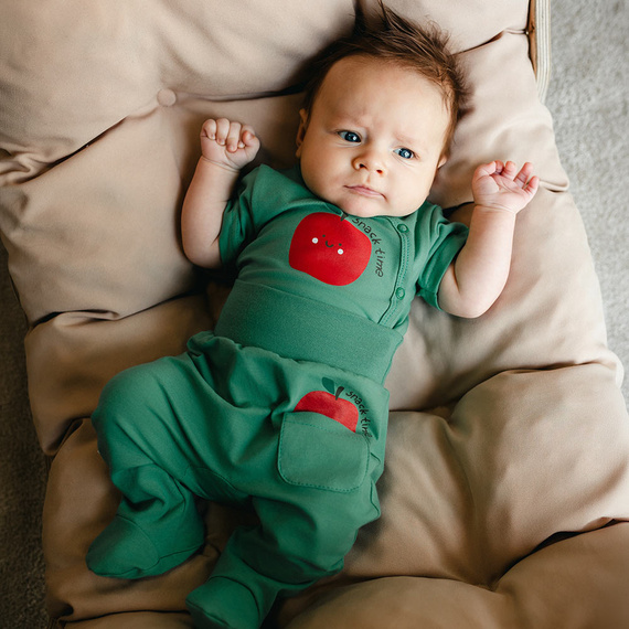 Kojenecké body Eevi Snack Time krátký rukáv bavlna pohodlné