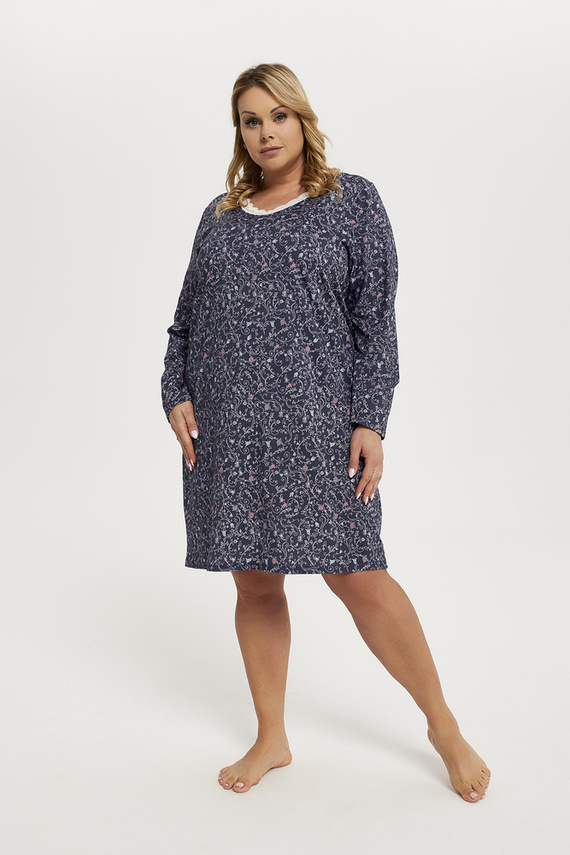Noční košile Flora s dlouhým rukávem Italian Fashion - potisk