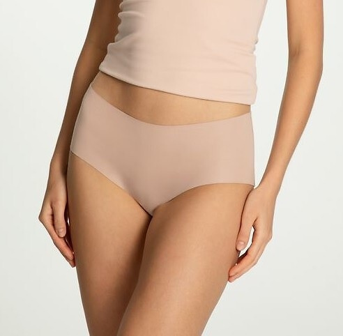 Dámské bavlněné kalhotky Julimex Cotton Mood Maxi beige - bezešvé, hladké, s vysokým pasem