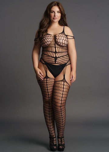 Bodystocking DES021 Le Désir plus size smyslné body z síťoviny