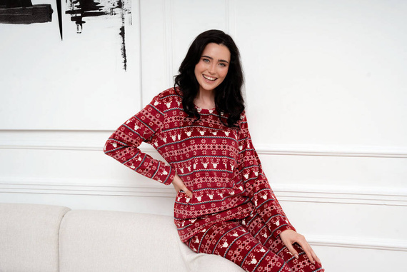 Island Fleece dámská souprava Italian Fashion - vínový potisk