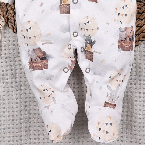 Kojenecký overal Nini Balloon Friends 100% bio bavlna – pro novorozence