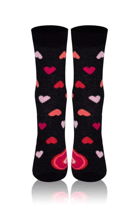 M30D Serce Pánské dlouhé ponožky Italian Fashion - černé