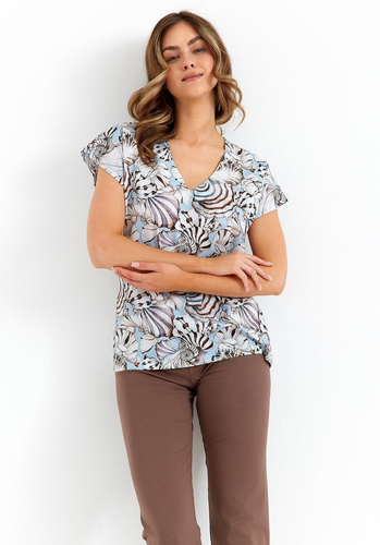 483 Cana dámské pyžamo - čokoládově modré