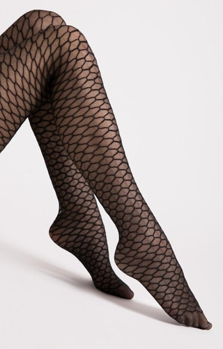 G 6126 Darla Punčocháče Fiore 20 den nero - geometrický vzor, elegantní