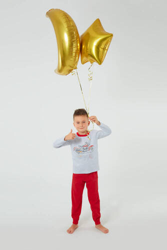 Junak Pyžamo pro chlapce s dlouhým rukávem a kalhotami Italská móda - j.melanž/červená