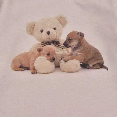 KAR-3005 Dívčí halenka s dlouhým rukávem Lagarto Verde beige - stylová, bavlna, polská výroba