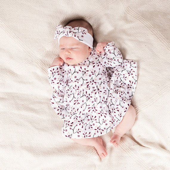 217065 Alisa Nicol bavlněná čelenka s mašlí - květinový vzor