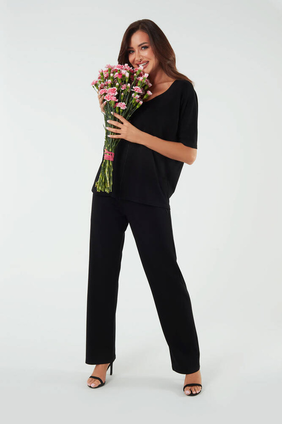 Soler Dámské dlouhé kalhoty Italian Fashion - černé