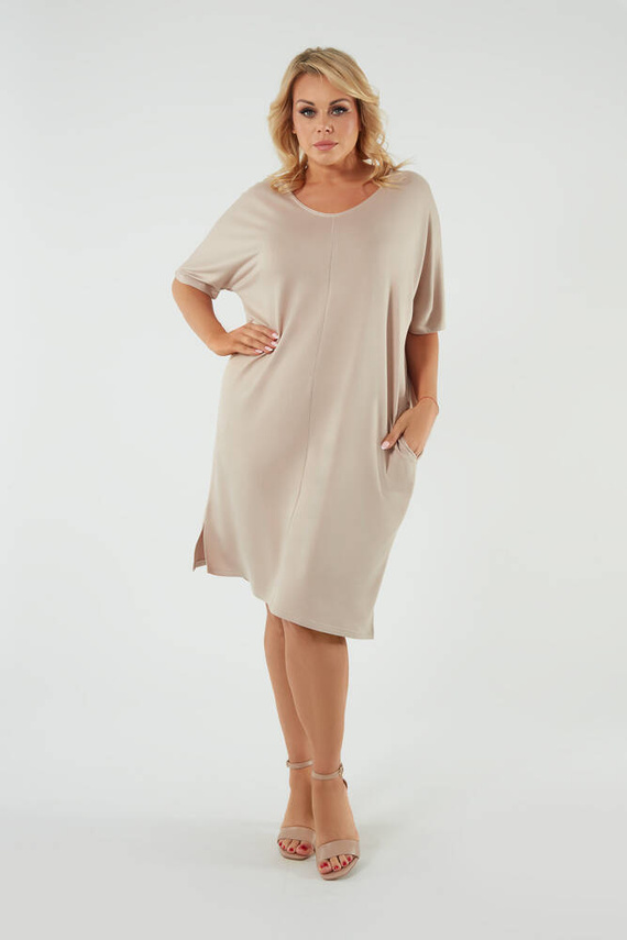 Dámská tunika s krátkým rukávem Soler Italian Fashion - béžová