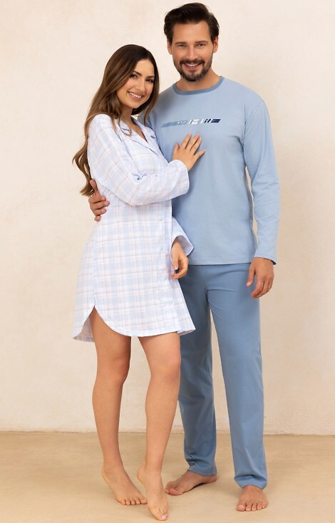 168 Dámská košile Regina modrá - 100% bavlna, dlouhý rukáv, kostkovaná