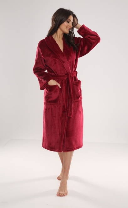 628 Abigail Dlouhý dámský župan Forex - bordó