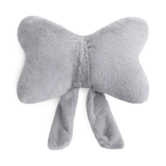 Eurofirany Wiosna 135 – dekorativní polštář 37x10x30 s mašlí silver 