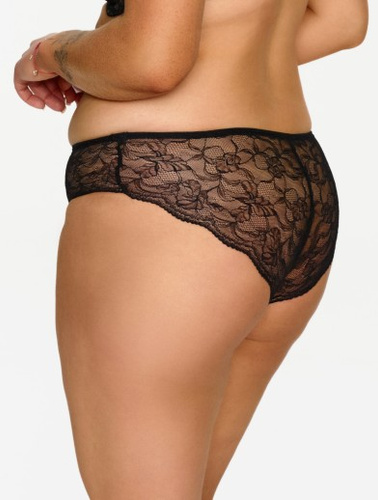 2607 Lupoline černé krajkové kalhotky se zlatými detaily