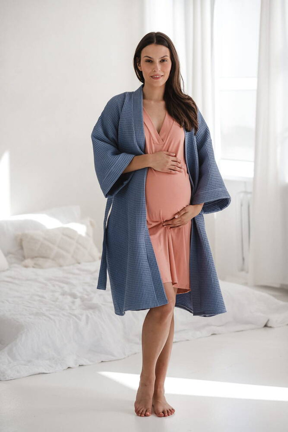 Moon bambusowa koszula nocna ciążowa i do karmienia Milk&Love herbaciana róża