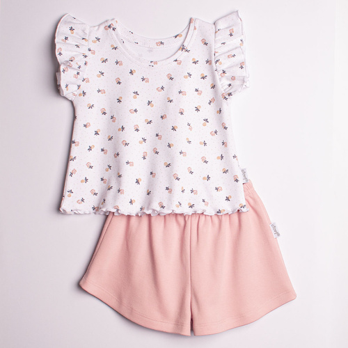 220037 Komplet pro dívku: tričko + šortky Nicol, bavlna, letní komplet