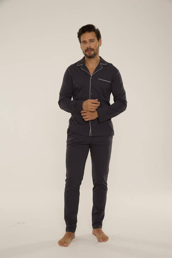 729 Norberto Pánské pyžamo De Lafense - grafitové