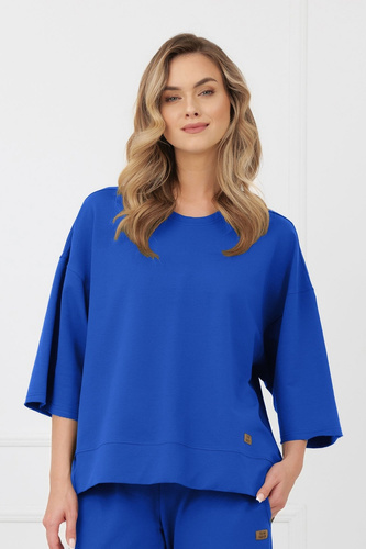 Bluza Kaori Italian Fashion 3/4 rukáv bavlna elastan - kobalt