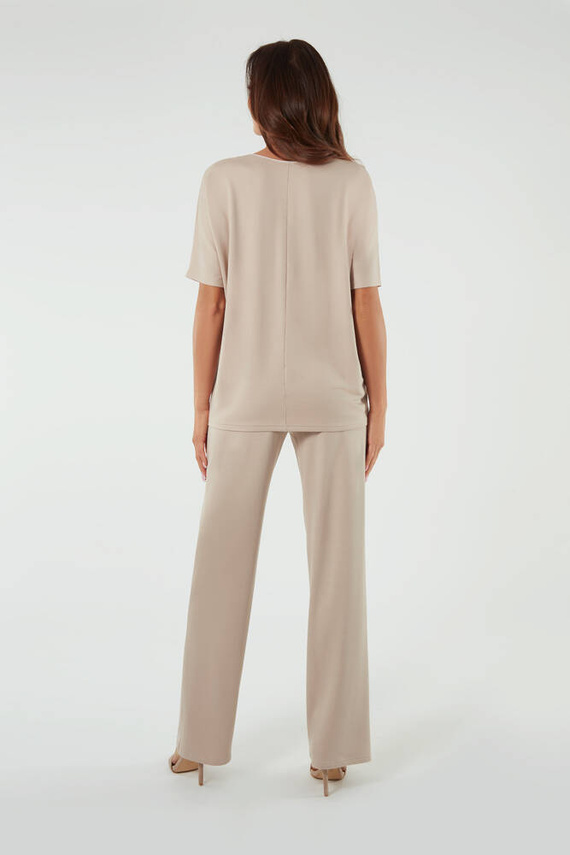 Soler Dámské dlouhé kalhoty Italian Fashion - béžové