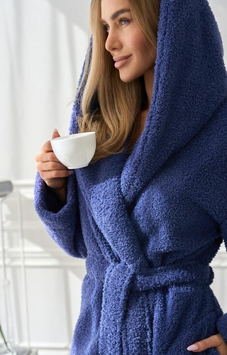 2555 Heaven L&L dámský župan s kapucí tmavě modrý - pohodlí a styl