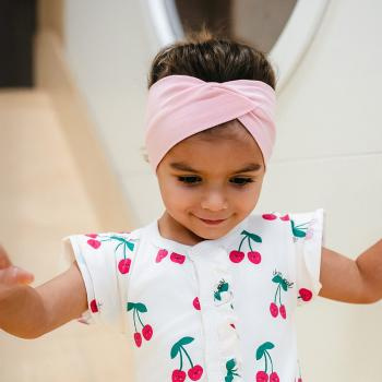 Dívčí čelenka Eevi Cherry bavlna elastická pohodlná