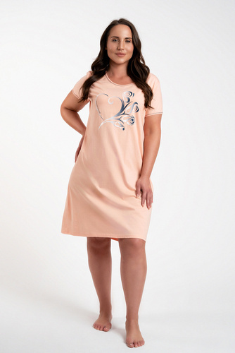 Noční košile Arietta s krátkým rukávem Italian Fashion - lososová