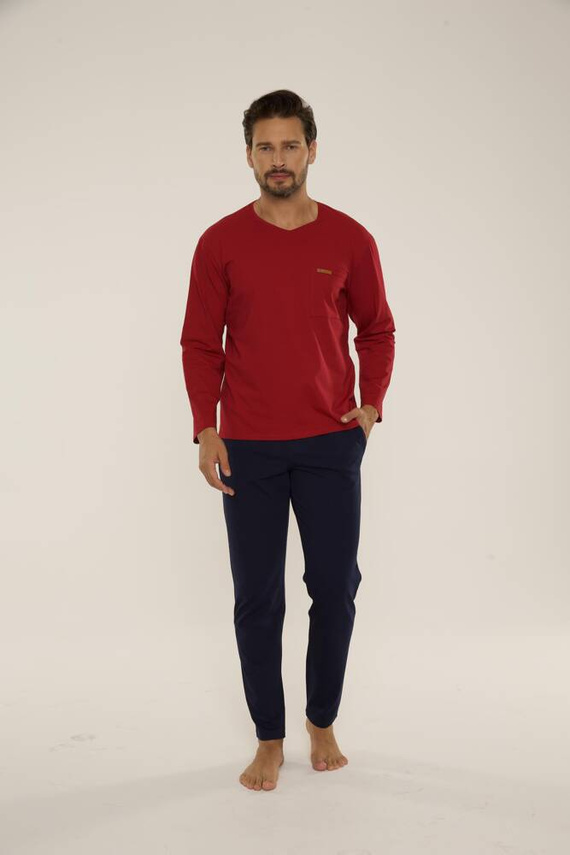 683 Kevin Forex Pánské pyžamo - bordó - tmavě modré