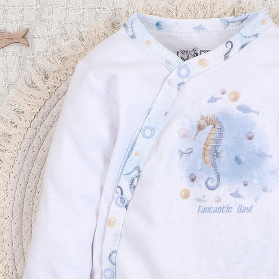 ABN-5442 Sea Of Joy Nini obálkové body bílé - organická bavlna, pro děti