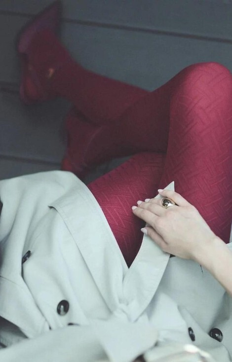 1237 Liset Punčocháče 80 den Gabriella bordó - geometrické, měkké, 3D technologie