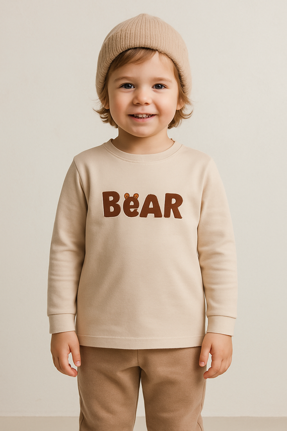 Dětská halenka Bear Bambarillo beige | Bavlna, dlouhý rukáv