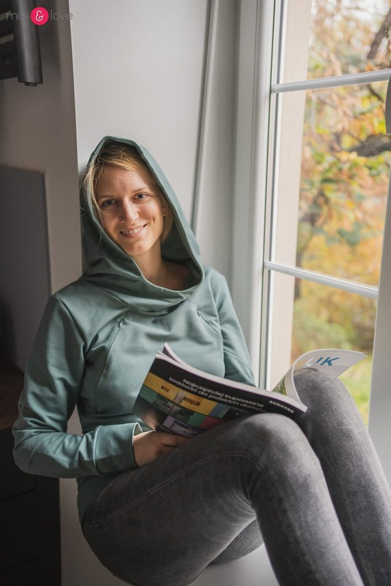 Milk Please bluza do karmienia Milk&Love z kapturem beżowy