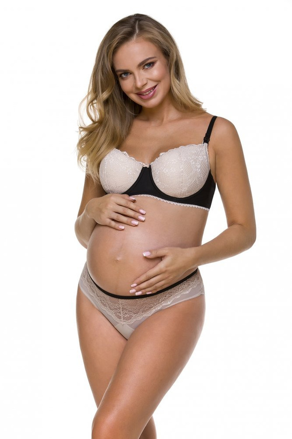 3116 Kojicí podprsenka Lupoline-béžovo-černá