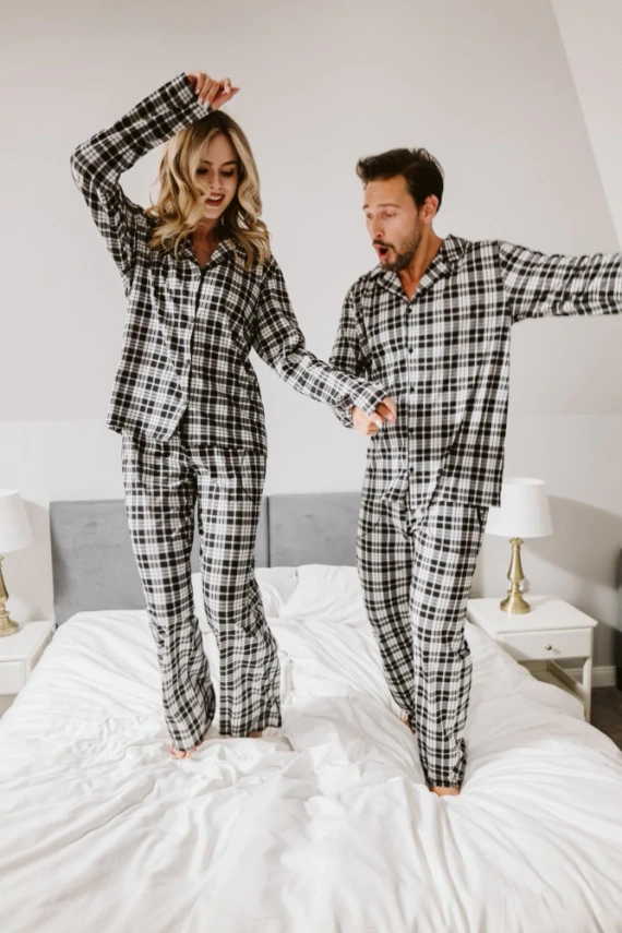 Dámské pyžamo Klara - 100% bavlna, dlouhý rukáv a kalhoty Italian Fashion