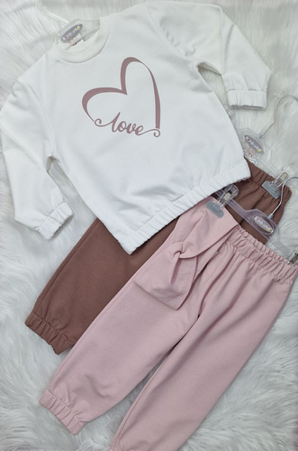 Dětská mikina Love Heart Bambarillo ecru - mikina z úpletu, bavlna s elastanem