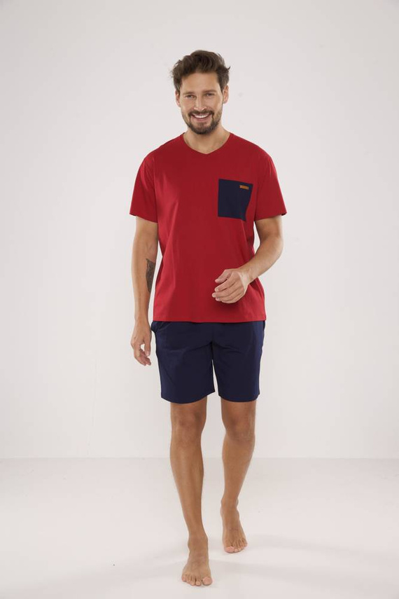 646 Kevin Pánské pyžamo De Lafense - bordó