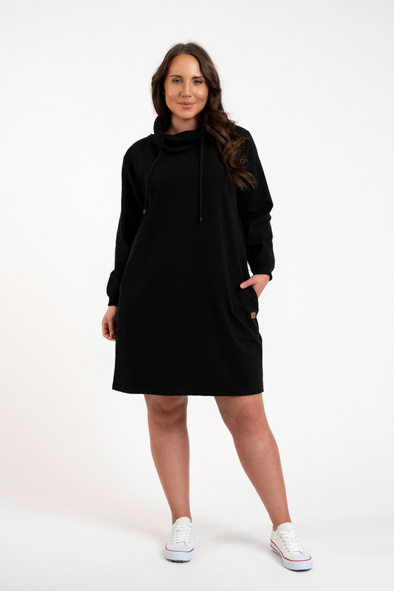 Dámská tunika s dlouhým rukávem Malmo Italian Fashion - černá