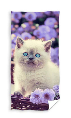 Kočka v košíku kaviárů Dětská plážová osuška Carbotex | 100% bavlna, 310 g/m²