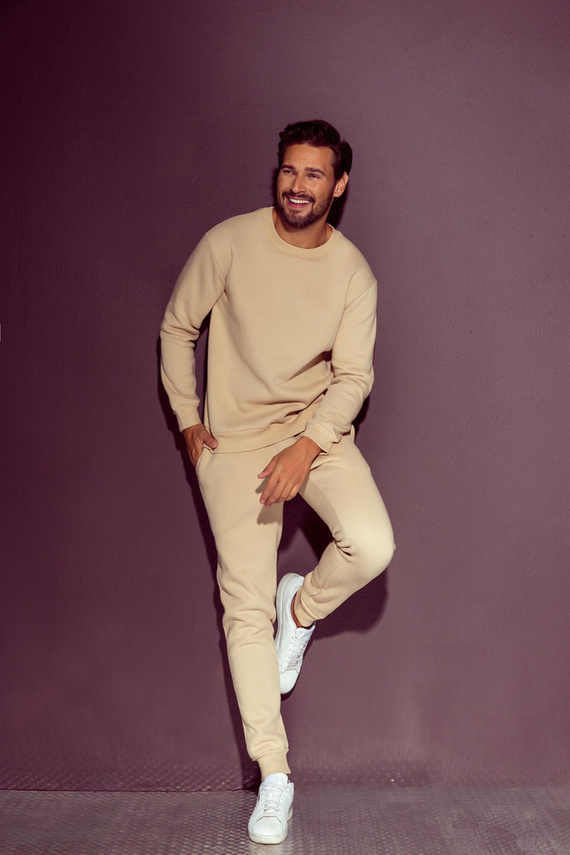 813 Indigo Pánská tepláková souprava De Lafense - písková