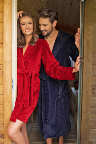 Dámský fleecový župan Zala Italian Fashion - červený