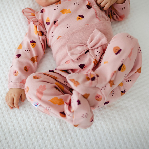 Dětský polospánek Fluffy Tails Eevi- růžový, bavlna s mašlí