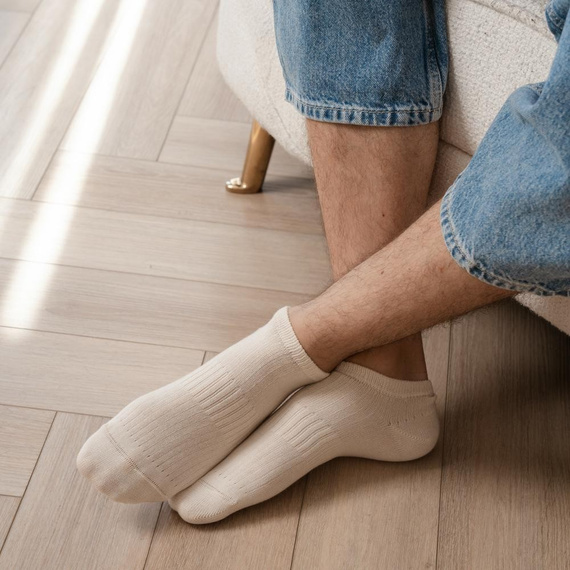 Art.197 Steven přírodní ponožky - unisex 100% bavlna, bezešvé