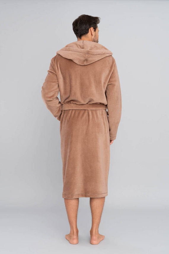 Mimas Pánský župan s kapucí Italian Fashion- camel