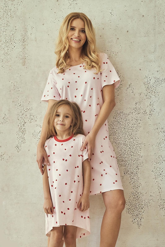 Dívčí noční košile Maia 3546 Taro – bavlněná, krátký rukáv, vzor