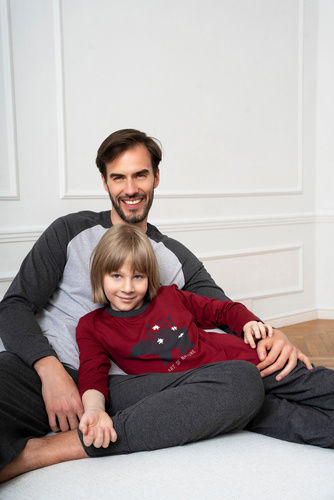 Chlapecké pyžamo Morten Italian Fashion burgundy/c.melange