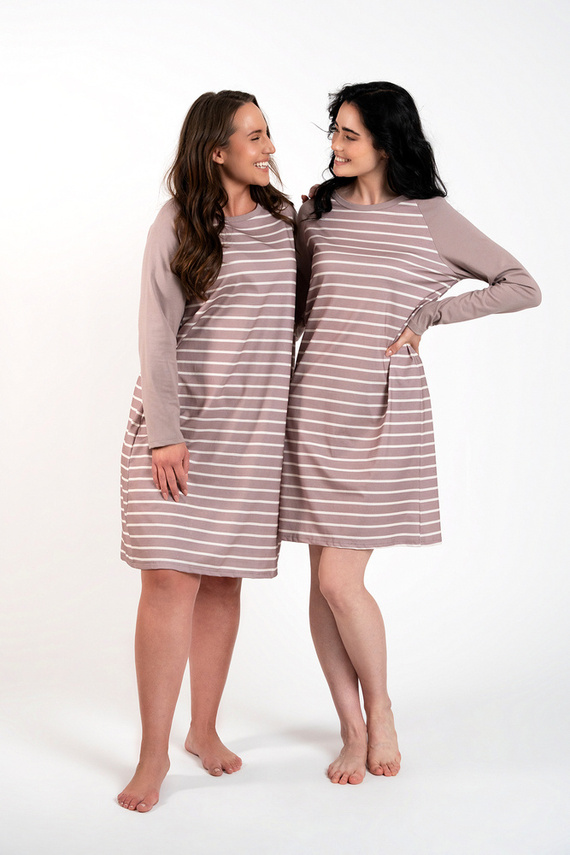 Noční košile Oda Italian Fashion - potisk cappuccino