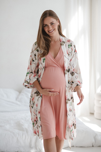 Star Light Těhotenská a kojící noční košile herbal rose Milk&Love- bambusová viskóza | Pohodlí a ženskost