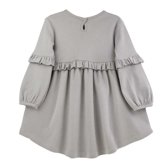 141971 Nicol šaty s dlouhým rukávem - šedé, bavlněné, s volánky