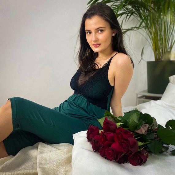 485 Artemise Forex noční košile bez ramínek - zelená