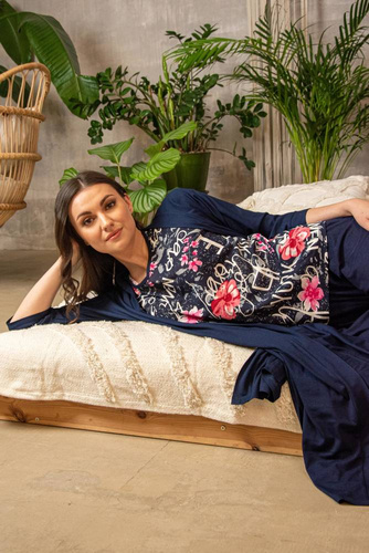 676 Dámské pyžamo s podrážkou Forex - tmavě modré