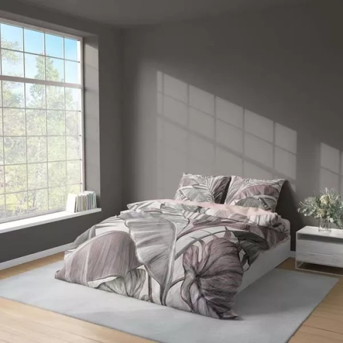 5435 A 3D povlečení z mikrovlákna Tropical Leaves Powder - Detexpol